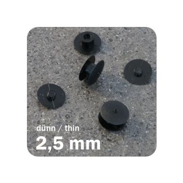 Druckösen, Kunststoff dünn, Füllhöhe: 2.5 mm - schwarz