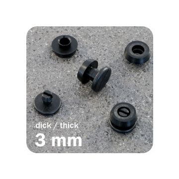 Druckösen, Kunststoff dick, Füllhöhe: 3.0 mm - schwarz