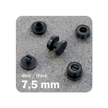 Druckösen, Kunststoff dick, Füllhöhe: 7.5 mm - schwarz