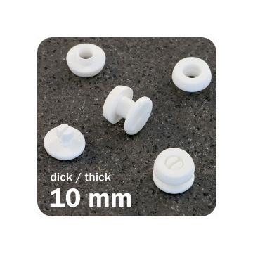 Druckösen, Kunststoff dick, Füllhöhe: 10.0 mm - weiss