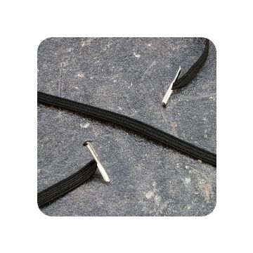 Flachgummi mit 2 Splinten, 230 mm - schwarz