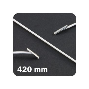 Rundgummi mit 2 Metallsplinten, Ø ca. 2.2 mm, 420 mm lang - weiss