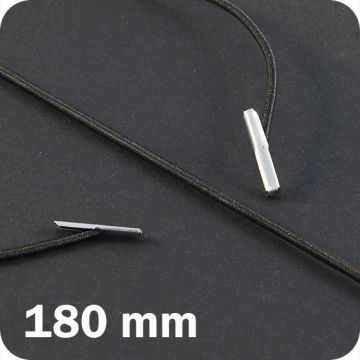Rundgummi mit 2 Metallsplinten, Ø ca. 2.2 mm, 180 mm lang - schwarz