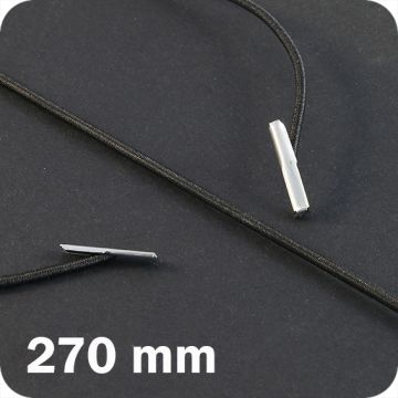Rundgummi mit 2 Metallsplinten, Ø ca. 2.2 mm, 270 mm lang - schwarz