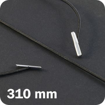 Rundgummi mit 2 Metallsplinten, Ø ca. 2.2 mm, 310 mm lang - schwarz