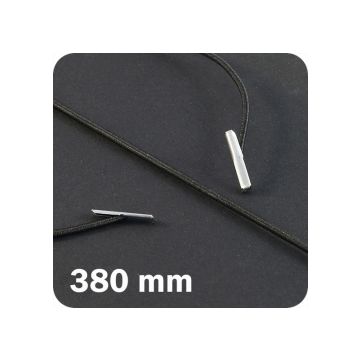 Rundgummi mit 2 Metallsplinten, Ø ca. 2.2 mm, 380 mm lang - schwarz