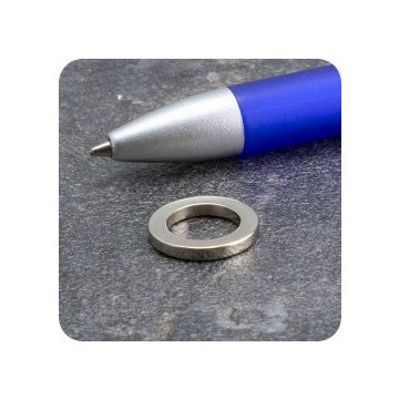 Ringmagnete aus Neodym, N40 axial, 2 mm dick, Ø 15/10 mm - vernickelt