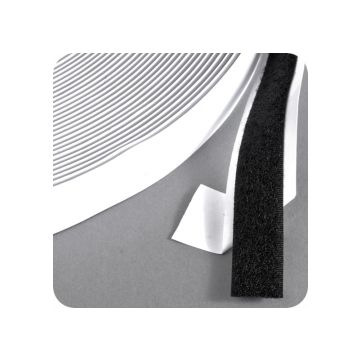 Klettband Flausch, selbstklebend, 16 mm - schwarz