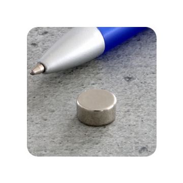 Scheibenmagnete aus Neodym, N35 axial, 5 mm dick, Ø 10 mm - vernickelt