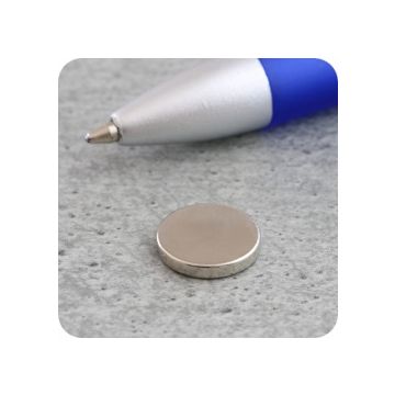 Scheibenmagnete aus Neodym, N35 axial, 1 mm dick, Ø 12 mm - vernickelt