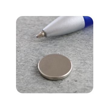 Scheibenmagnete aus Neodym, N35 axial, 2 mm dick, Ø 15 mm - vernickelt