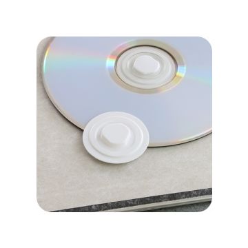CD-Clips aus Kunststoff, selbstklebend - weiss, Bogen à 100 St.