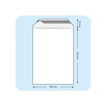Klappenbeutel, PE-Folie 50 µm, 400 x 500 mm - transparent